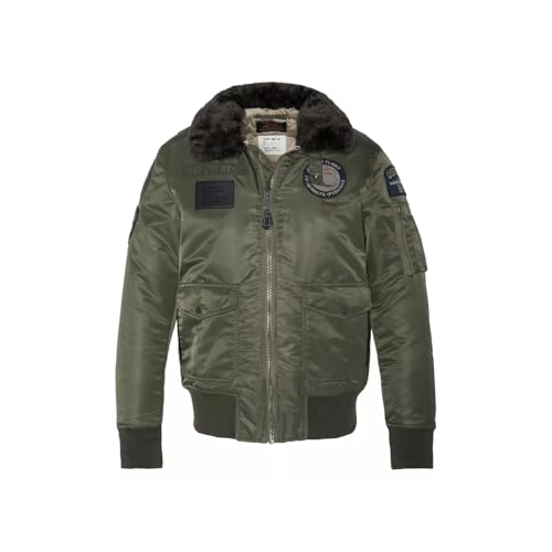 Schott NYC Unisex Oharavintrs Schott Pilotenjacke mit Badges und Kunstfellkragen, Army Khaki, XL Schott NYC Unisex Oharavintrs Schott Pilotenjacke mit Badges und Kunstfellkragen, Army Khaki, XL von Schott NYC