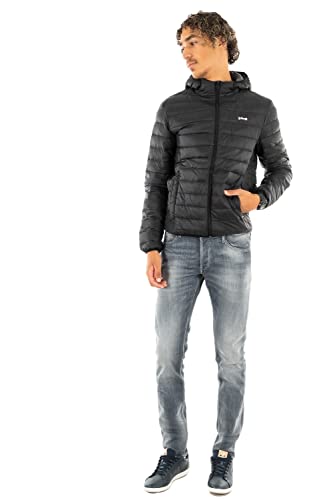 Schott NYC Unisex Silveradors Daunenjacke mit Kapuze, extraleicht, aus Schottfedern, Schwarz, Medium von Schott NYC