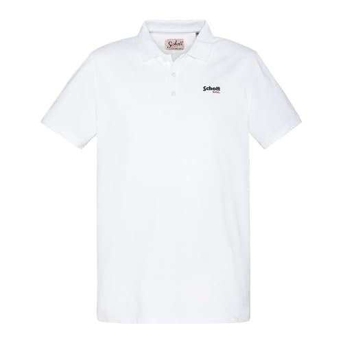 Schott S0022 Herren-Poloshirt, Weiß, weiß, L von Schott NYC