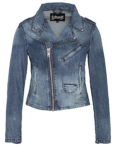 SCHOTT Damen Jktwjanisx Jacke, Blau (Blue Rain Blue Rain), Small von Schott NYC