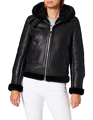 SCHOTT Damen LCW1257H Jacke, Schwarz (Black 90), 38 (Herstellergröße: M) von Schott NYC