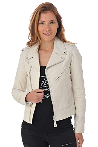 Schott NYC Damen Jacke Perfecto Biker Jacket Without Belt, Elfenbein - Gebrochenes WeiÃY, L von Schott NYC