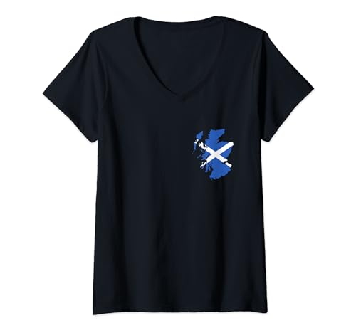 Damen Schottland Flagge Herren Scotland Flag Damen Kinder Scotland T-Shirt mit V-Ausschnitt von Schottland Fahne Schottland Deko Männer Frauen