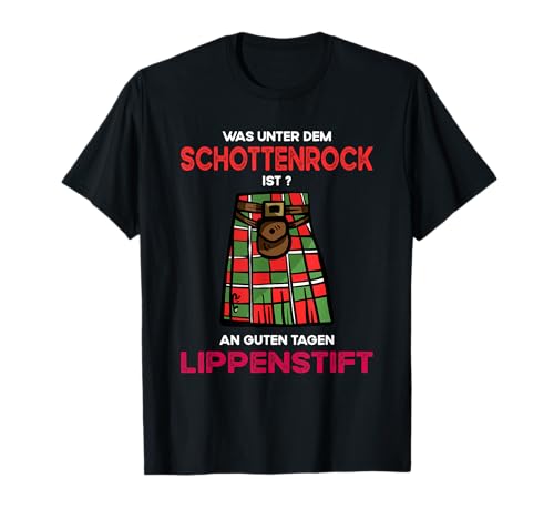 Lustiges Schotten Kostüm Männer Kilt Schottenrock Herren T-Shirt von Schottland Geschenke Flagge für Fasching & Musik