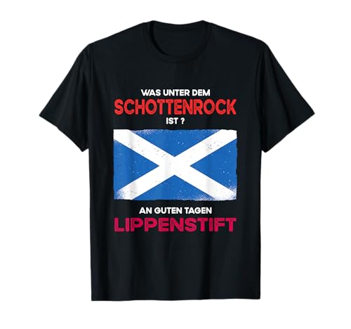 Lustiges Schotten Kostüm Männer Kilt Schottenrock Herren T-Shirt von Schottland Geschenke Flagge für Fasching & Musik