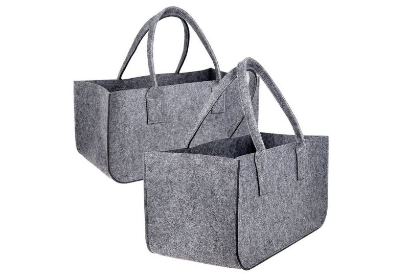Schramm Henkeltasche Schramm®1 oder 2 Stück Filztasche Tasche aus Filz in dunkelgrau 50x25x25 cm Kaminholztasche Holzkorb Einkaufstasche Filzkorb Zeitungskorb Shopper Taschen Filztaschen 1 oder 2 Stück (2-tlg) von Schramm