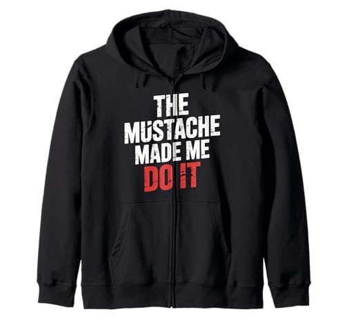 The Mustache Made Me Do It Quirky Bearded Father Man |- Kapuzenjacke von Schrulliger Schnurrbarthumor