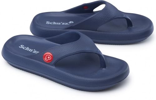 Schu'zz - Flip Flop für Herren – leicht, flauschig und sehr bequem – dicke Sohle – ideal für Zuhause, Urlaub und Freizeit, marineblau, 42/43 EU Schu'zz - Flip Flop für Herren – leicht, flauschig und sehr bequem – dicke Sohle – ideal für Zuhause, Urlaub und Freizeit, marineblau, 42/43 EU von Schu'zz