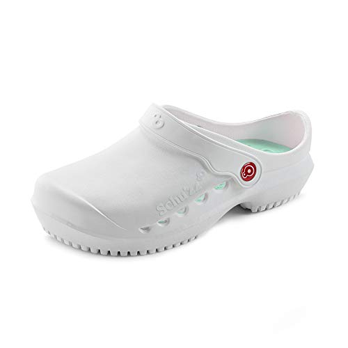 Schu'zz - PROTEC Einfarbig - Medizinische Clogs für Damen - Krankenhausschuhe - Leicht, Bequem, Atmungsaktiv, rutschfest, Herausnehmbare Sohle von Schu'zz