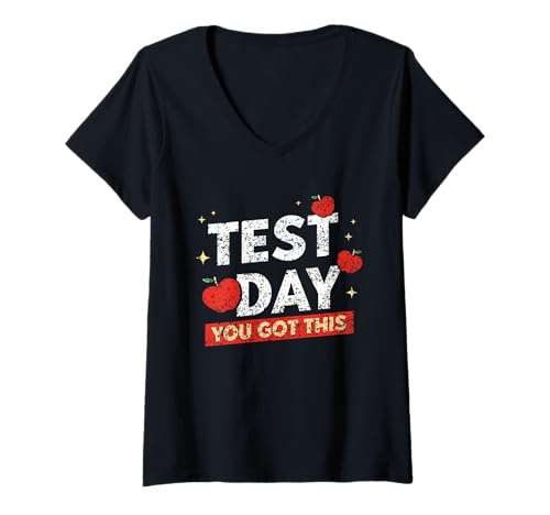 Damen Test Day Du Schaffst Das Prüfungen Prüfung Lehrer Testtag T-Shirt mit V-Ausschnitt Damen Test Day Du Schaffst Das Prüfungen Prüfung Lehrer Testtag T-Shirt mit V-Ausschnitt von Schüler Test Tag Test Day You Got This Lehrer
