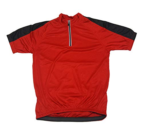 Kurzarm Radshirt Radtrikot Herren Bike-T-Shirt Fahrradtrikot Bikeshirt, Farbe:rot, Größe:M von Schuerzenfabrik