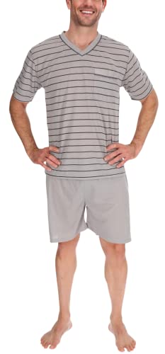 Schlafanzug Herren kurz Baumwolle Shirt und Hose Schlafanzug Schlafkleidung Nachtwäsche Nachtanzug, Größe:M, Farbe:Grau Schlafanzug Herren kurz Baumwolle Shirt und Hose Schlafanzug Schlafkleidung Nachtwäsche Nachtanzug, Größe:M, Farbe:Grau von Schuerzenfabrik