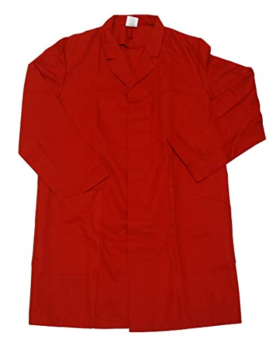 Schuerzenfabrik Herren Berufsmantel Arbeitskittel Kittel Mantel 3/4 lang Baumwolle/Polyester, Größe:50, Farbe:rot von Schuerzenfabrik