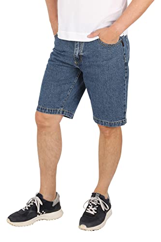 Schuerzenfabrik Herren Hose kurz Jeansshorts im 5-Pocket-Design Shorts 100% Baumwolle, Größe: 4XL / 42, blau von Schuerzenfabrik