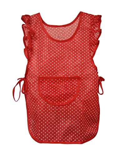 Schuerzenfabrik Kinderschürze Kochschürze Kinder Dederon Mädchenschürze bunt Malschürze Backen 98/104 rot mit weißen Punkten von Schuerzenfabrik