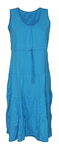 Schuerzenfabrik Kleid Hauskleid Gartenkleid Strandkleid Jersey rot, blau, lila, Größe:48, Farbe:blau von Schuerzenfabrik