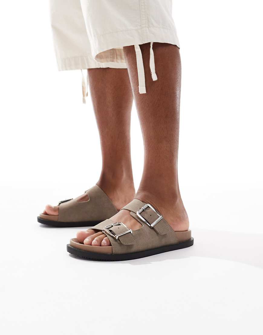 Schuh - Scout - Sandalen in Taupe mit zwei Schnallen und Fußbett-Neutral von Schuh