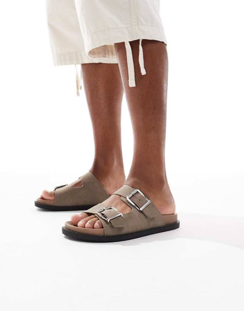 Schuh - Scout - Sandalen in Taupe mit zwei Schnallen und Fußbett-Neutral von Schuh