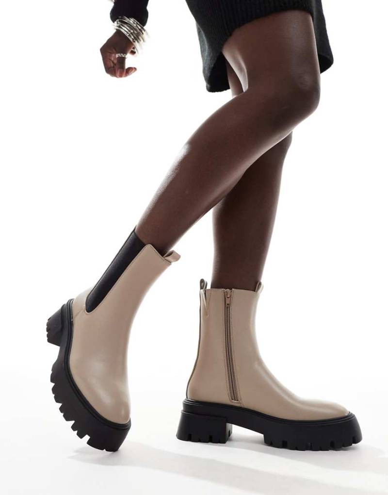 schuh - Addilyn - Ankle-Boots in Natur mit dicker Sohle-Neutral von Schuh