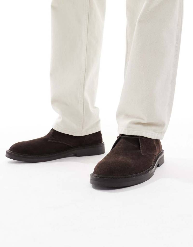 schuh - Dale - Schnürschuhe aus Wildleder in Schokobraun mit dicker Sohle-Brown von Schuh