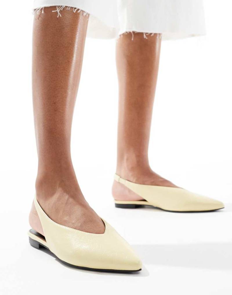 schuh - Lace - Flache Slingback-Schuhe in Zitronengelb von Schuh