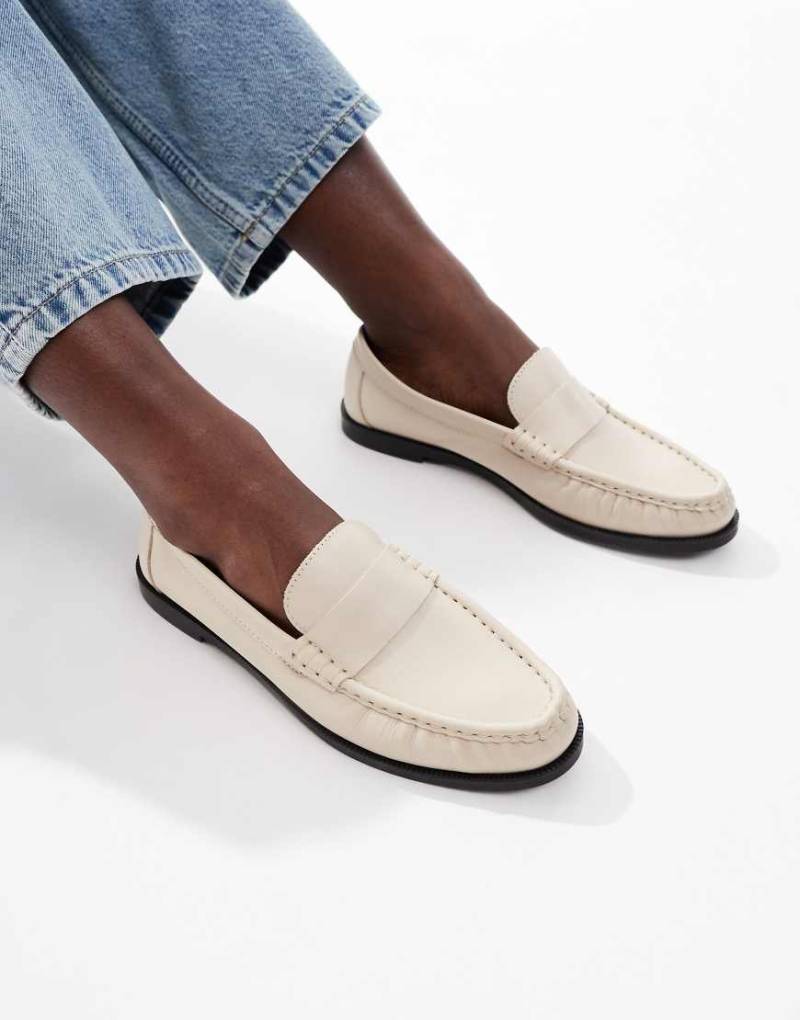 schuh - Lea - Loafer aus Leder in Wollweiß-Neutral von Schuh