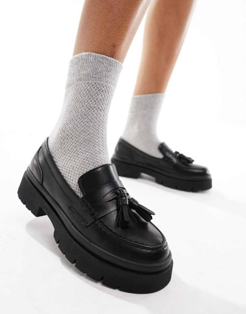 schuh - Leyton - Loafer in Schwarz mit dicker Sohle von Schuh