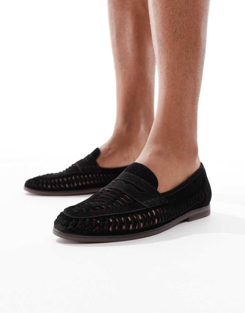schuh - Reem - Loafer aus Webstoff in Schwarz von Schuh