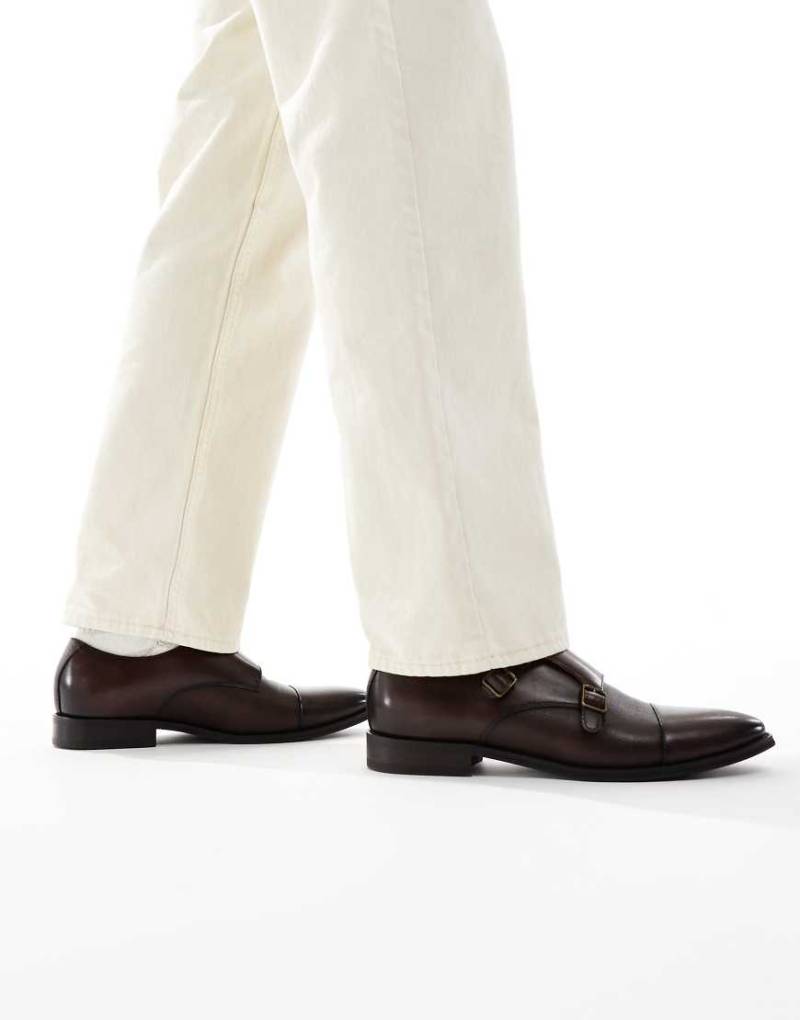 schuh - Rocky - Leder-Monkschuhe in Braun mit doppeltem Riemen-Brown von Schuh