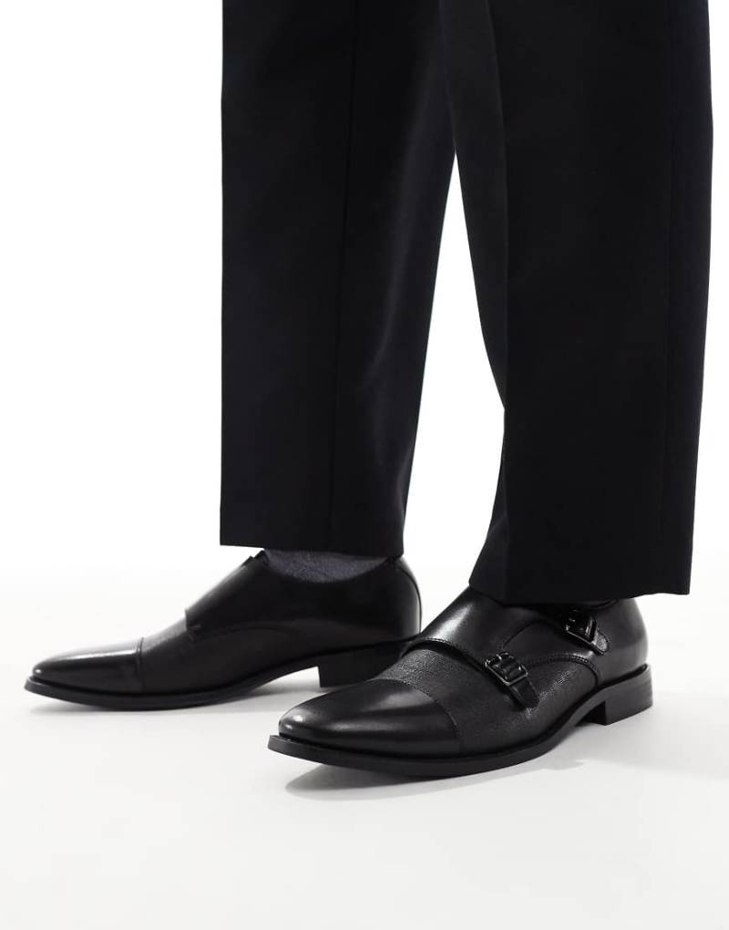 schuh - Rocky - Leder-Monkschuhe in Schwarz mit doppeltem Riemen von Schuh