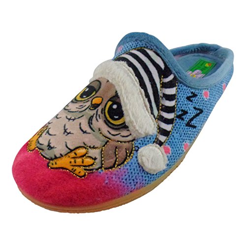 Schuhkönig ALBEROLA HAUSSCHUH/PANTOFFEL HELLE SOHLE EULE SCHLAFMÜTZE A17736A (eu_footwear_size_system, adult, women, numeric, medium, numeric_38) von Schuhkönig