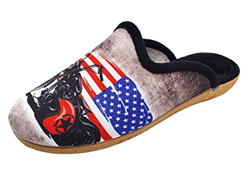 Schuhkönig ALBEROLA Hausschuh/Pantoffel HELLE Sohle AC9884A Amerika Bike (eu_footwear_size_system, adult, men, numeric, medium, numeric_41) von Schuhkönig