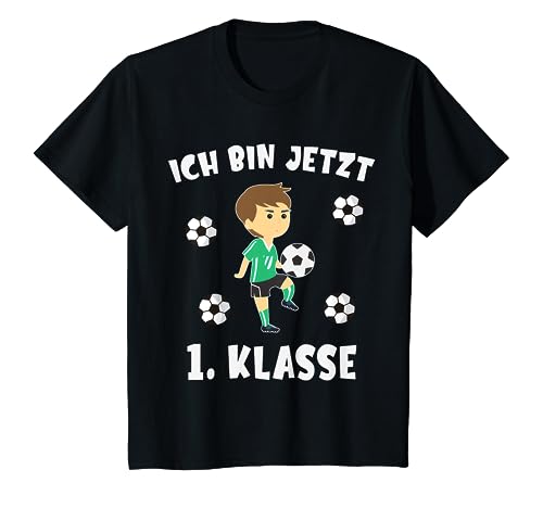 Kinder Schulkind Fußball Einschulung 1. Klasse Jungen Erstklässler T-Shirt von Schulanfänger Schulkind 1. Klasse Fußball