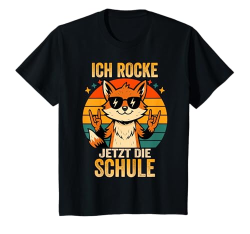 Kinder Ich Rocke Jetzt Die Schule Fuchs Schulkind Einschulung 2025 T-Shirt von Schulanfang 1. Klasse Einschulung Schulkind 2025