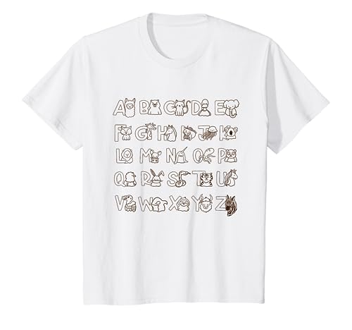 Kinder Schulkind ABC zum Ausmalen Montessori Buchstaben Tiere T-Shirt von Schulanfang 2021