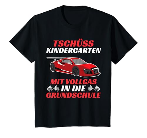 Kinder Schulkind Rennauto Schulstart 1. Klasse Einschulung T-Shirt von Schulanfang Einschulung Junge Schulbeginn