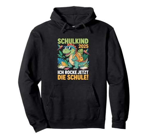 Einschulung 2025 Schulstart 1. Klasse Dino T-Rex Jungs Pullover Hoodie von Schulanfang Einschulungsgeschenke Jungen Mädchen