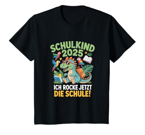 Einschulung 2025 Schulstart 1. Klasse Dino T-Rex Jungs T-Shirt von Schulanfang Einschulungsgeschenke Jungen Mädchen