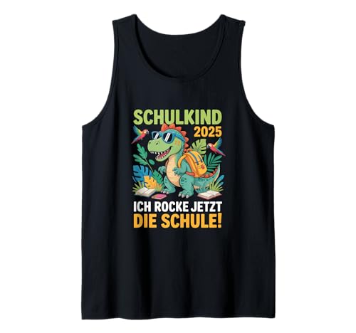 Einschulung 2025 Schulstart 1. Klasse Dino T-Rex Jungs Tank Top von Schulanfang Einschulungsgeschenke Jungen Mädchen