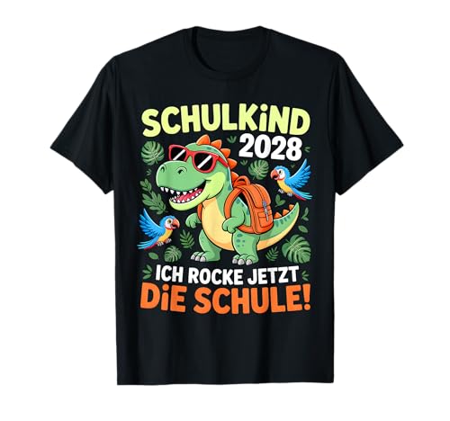 Einschulung 2028 Schulstart 1. Klasse Dino T Rex Jungen T-Shirt Einschulung 2028 Schulstart 1. Klasse Dino T Rex Jungen T-Shirt von Schulanfang Einschulungsgeschenke Jungen Mädchen