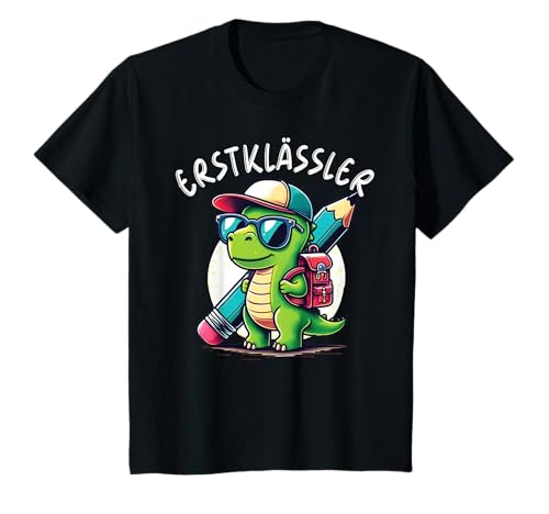 Kinder Einschulung 2025 "Ich Bin 1. Klasse" Dino Jungs Dinosaurier T-Shirt von Schulanfang Einschulungsgeschenke Jungen Mädchen