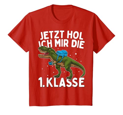 Kinder Einschulung Dinosaurier Jetzt Hol Ich Mir Die 1. Klasse 2024 T-Shirt von Schulanfang Einschulungsgeschenke Jungen