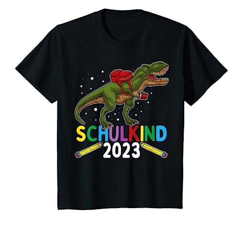 Kinder Einschulung Junge Dinosaurier Schulkind 2023 T-Shirt von Schulanfang Einschulungsgeschenke Jungen