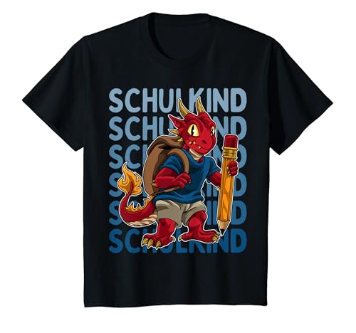 Kinder Einschulung Junge Drache Mit Schulranzen SCHULKIND 2024 T-Shirt von Schulanfang Einschulungsgeschenke Jungen