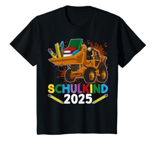 Kinder Einschulung für Jungen SCHULKIND 2025 Traktor - Cooles T-Shirt von Schulanfang Einschulungsgeschenke Jungen