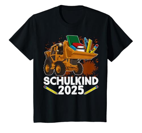 Kinder Einschulung für Jungen SCHULKIND 2025 Traktor - Cooles T-Shirt von Schulanfang Einschulungsgeschenke Jungen