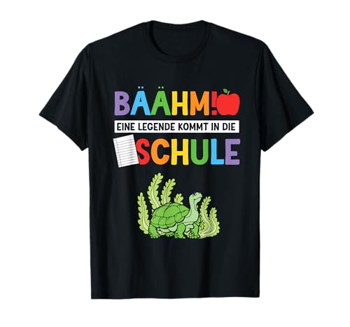 Einschulung Schule Junge Mädchen Schildkröte Schulkind T-Shirt von Schulanfang Mädchen Geschenk Einschulung Junge