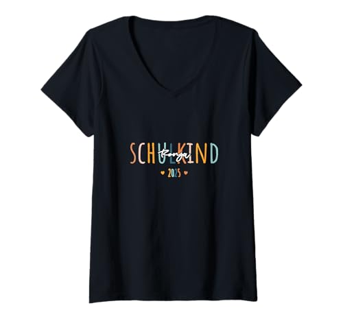 Damen Schulkind Ronja personalisiert zum Schulanfang T-Shirt mit V-Ausschnitt von Schulanfang Schulkind Einschulung 2025 Designs
