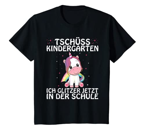 Kinder Kindergarten Abschied Endlich Schulkind Schulbeginn Mädchen T-Shirt von Schulanfang Schulkind Einschulung Mädchen Geschenk