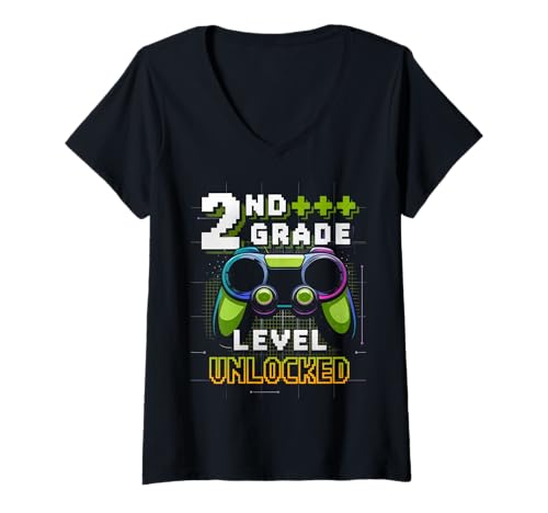 Damen Schulanfang Tshirt Kinder Schüler Schule Lehrer Teacher T-Shirt mit V-Ausschnitt von Schulanfang Tshirt Herren Damen Schule Schüler